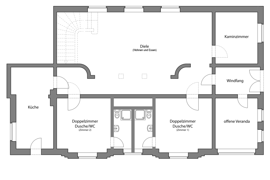 Grundriss Ferienhaus Erdgeschoss